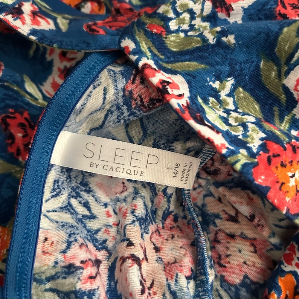 Cacique Floral Blue Sleepwear | Size 14/16 - Picture 4 of 5